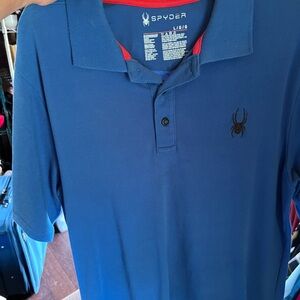 Mens Size Large Spyder Men's Blue Polo Shirt only worn a few times GUC ❤️
